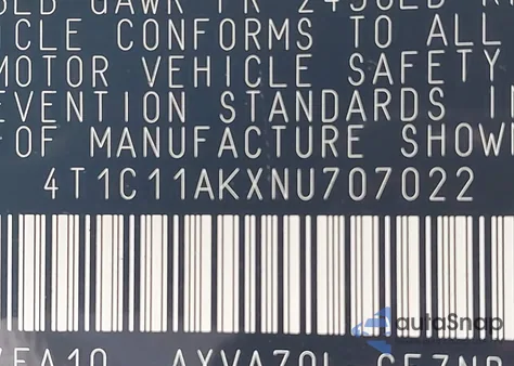 2022 Toyota Camry Le from USA, damaged, VIN 4T1C11AKXNU707022